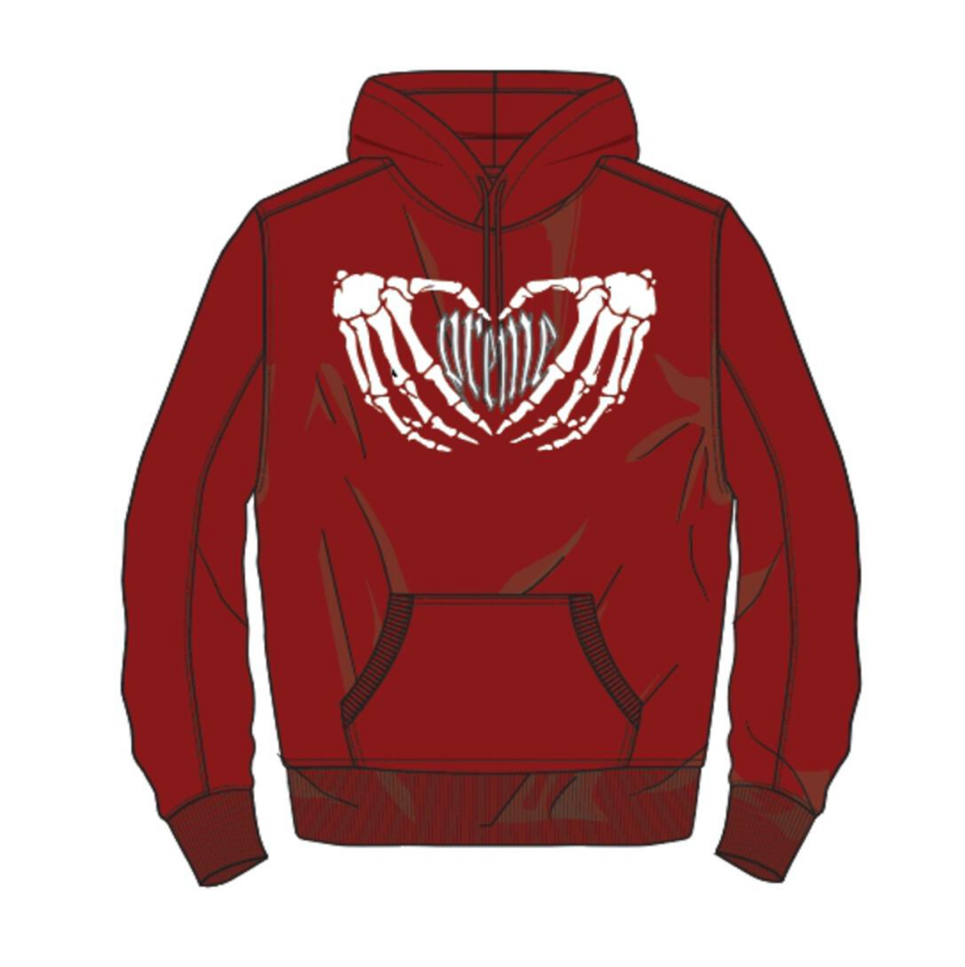 Skeleton hoodie Red – Today's Man Shop